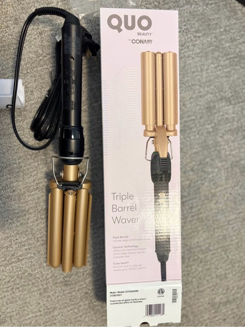 CONAIR QUO Beauty Gold Triple Barrel Waver